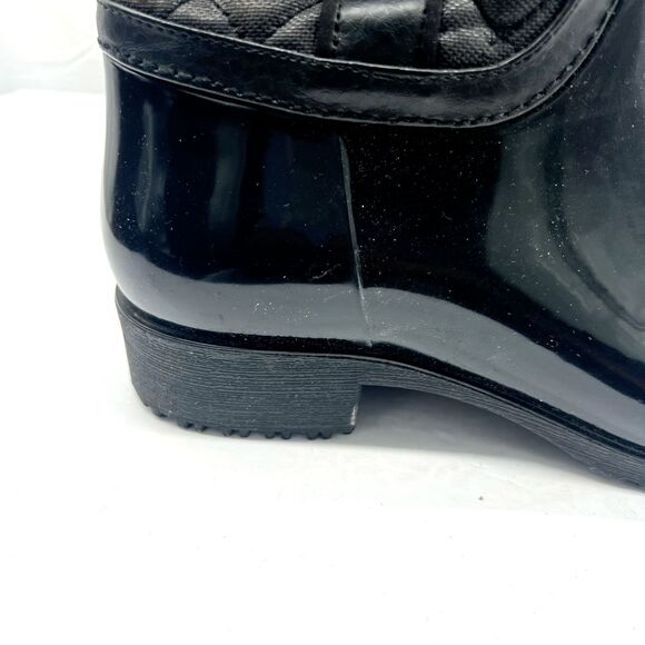 Tommy Hilfiger  Women’s Freza Black Quilted Rain Boots Size 8 - Picture 6 of 14